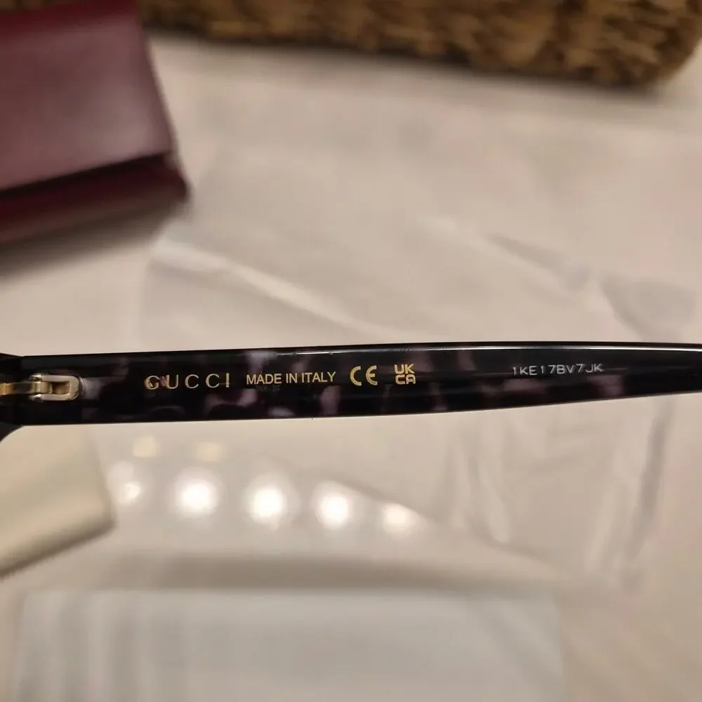 Gucci Eyeglasses GG1987O 003 Grey Tortoise Rectangle Frames Glasses Full Set 54m